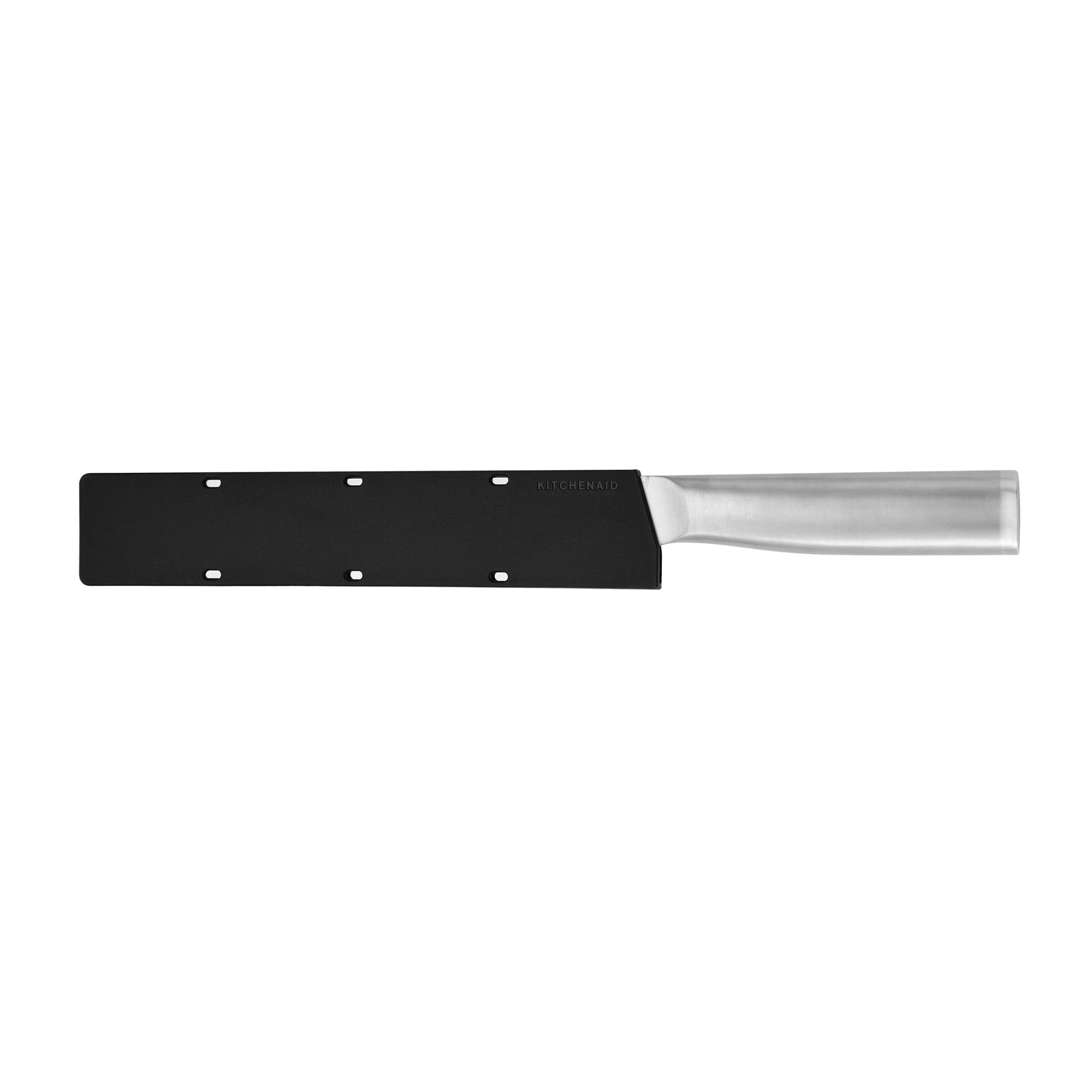 KitchenAid Gourmet Forged Triple-Rivet Serrated Bread Knife with Custom-Fit Blade Cover, 8-inch, Sharp Kitchen Knife, High-Carbon Japanese Stainless Steel Blade, Black