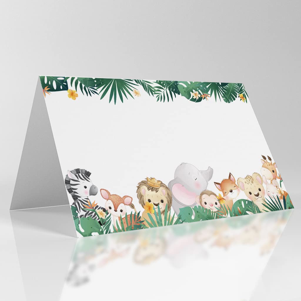 25 Place Cards - Perfect for Jungle Wildlife Theme Birthday Party, Classroom Party, Children Party, Banquets, Events/WZ012