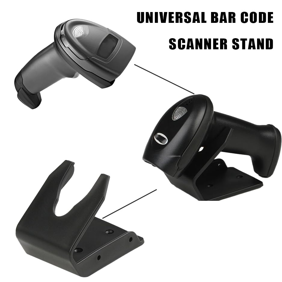 Barcode Scanner Holder, Universal Barcode Scanning Bar-Code Reader Cradle Holder Wall Mount Fit with Hardware (A)