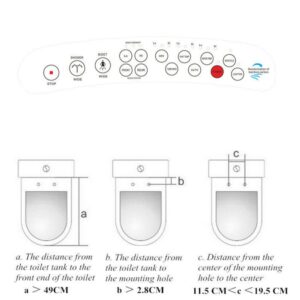 BJTDLLX Elongated Smart Toilet Seat, 110V Electric Automatic deodorization Bidet Toilet Seat 4-step Adjustment IPX4 Water Proofing with 2 Self-cleaning Nozzle & Air Dryer & Heated Seat (0.55L White)