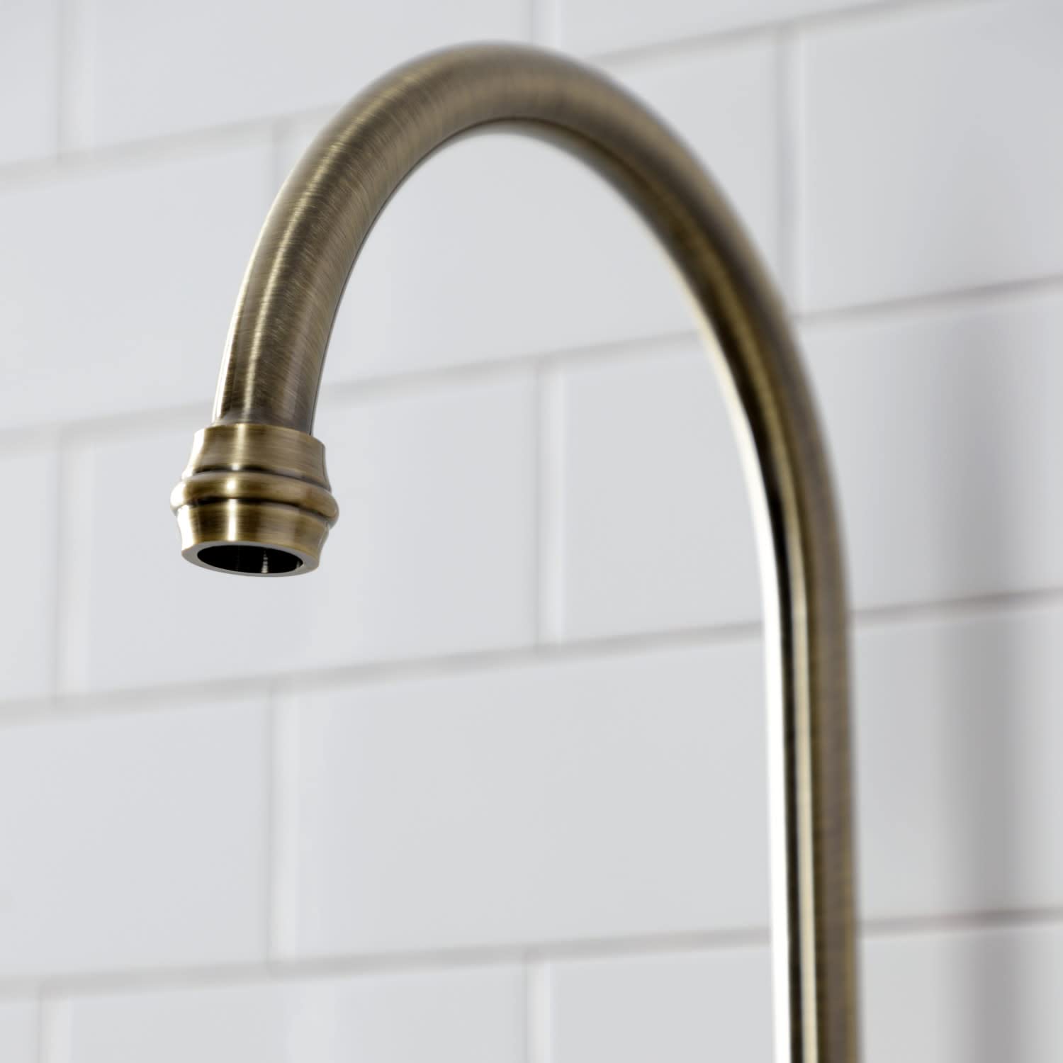 Kingston Brass KS7797TXBS French Country Bridge Kitchen Faucet, Brushed Brass