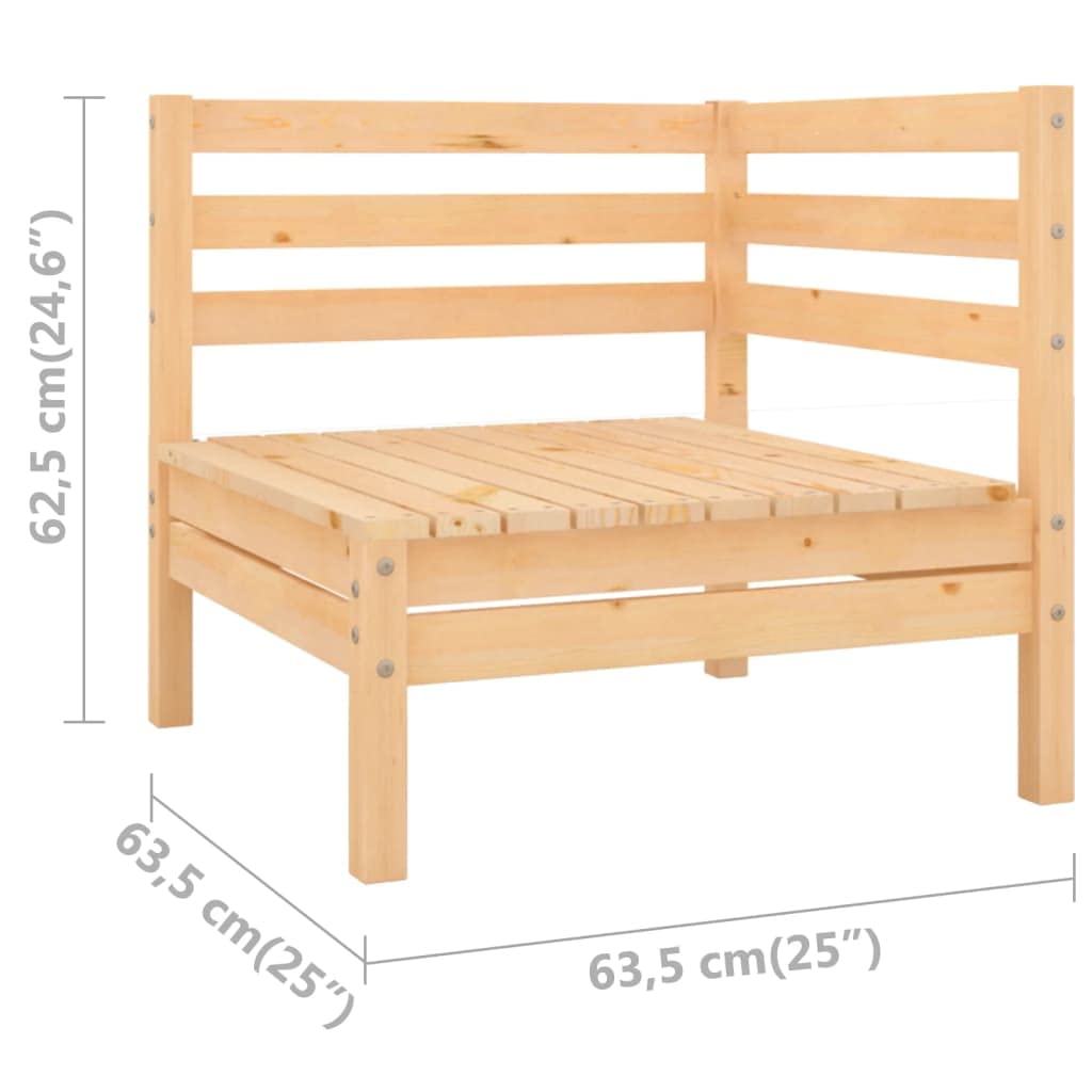 vidaXL Patio Furniture, Outdoor Sectional Sofa, Patio Conversation Corner Seat for Garden Pool Backyard, Scandinavian Style, Solid Wood Pine