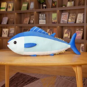 TONGMAN 3D Giant Bluefin Tuna Cushion Pillow Plush PillowStuffed Animal Toy Pillow for Home Decoration Gifts, Plush Toy (25.5 inches / 65 cm)