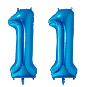 number 11 balloons 32 inch digital balloon alphabet 11th birthday balloons digit 11 helium balloons big balloons for birthday party supplies wedding bachelorette bridal shower, blue number 11