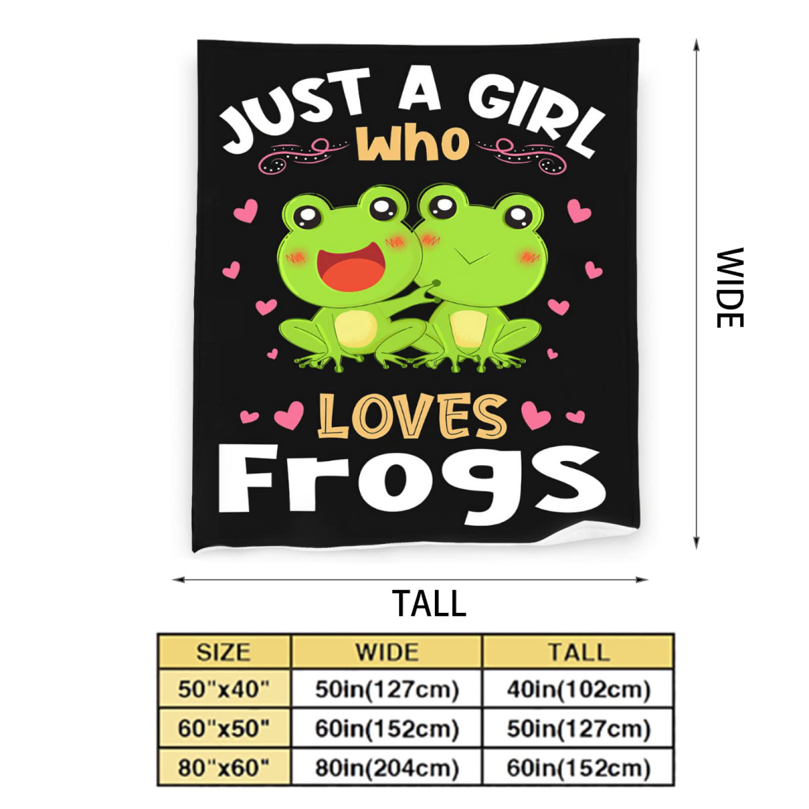 Frog Blanket Just A Girl Who Loves Frogs Super Soft Fluffy Warm Cozy Lightweight Fleece Frog Gifts Blanket for Adults Kids Home Decor Blanket for Couch Bed Living Room Office Camping 40"x50"