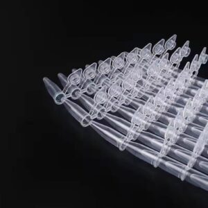 PCR Tubes - 0.2ml PCR Tubes Thin Wall, SHinged Flat Caps Attached,DNase/RNase Free,（125 Strips/Box)