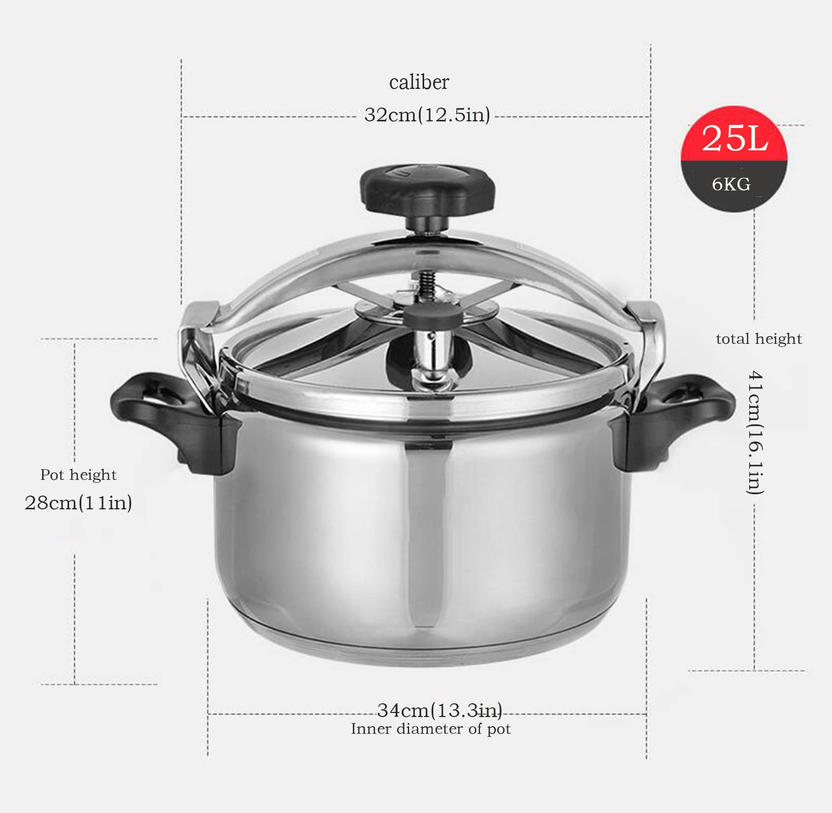 25 Quart olla de presion grande & stainless steel pressure cooker & large steamer cooking pressure canners,safety lock Explosion-proof,Suitable for All Hob Types,ollas de presión para cocinar