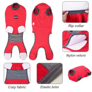 Dog Recovery Suit Body Suit After Surgery Dog Onesie Cone Alternatives Spay Neuter Suit Surgical Recovery Suit for Female Male Dogs (XXX-Large, Red)