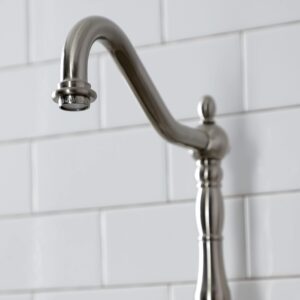 Kingston Brass KS7758PLBS English Country Bridge Kitchen Faucet, Brushed Nickel