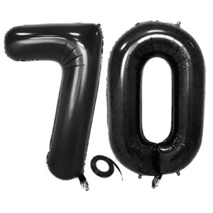 number 70 balloons 32 inch digital balloon alphabet 70th birthday balloons digit 70 helium balloons big balloons for birthday party supplies wedding bachelorette bridal shower, black number 70