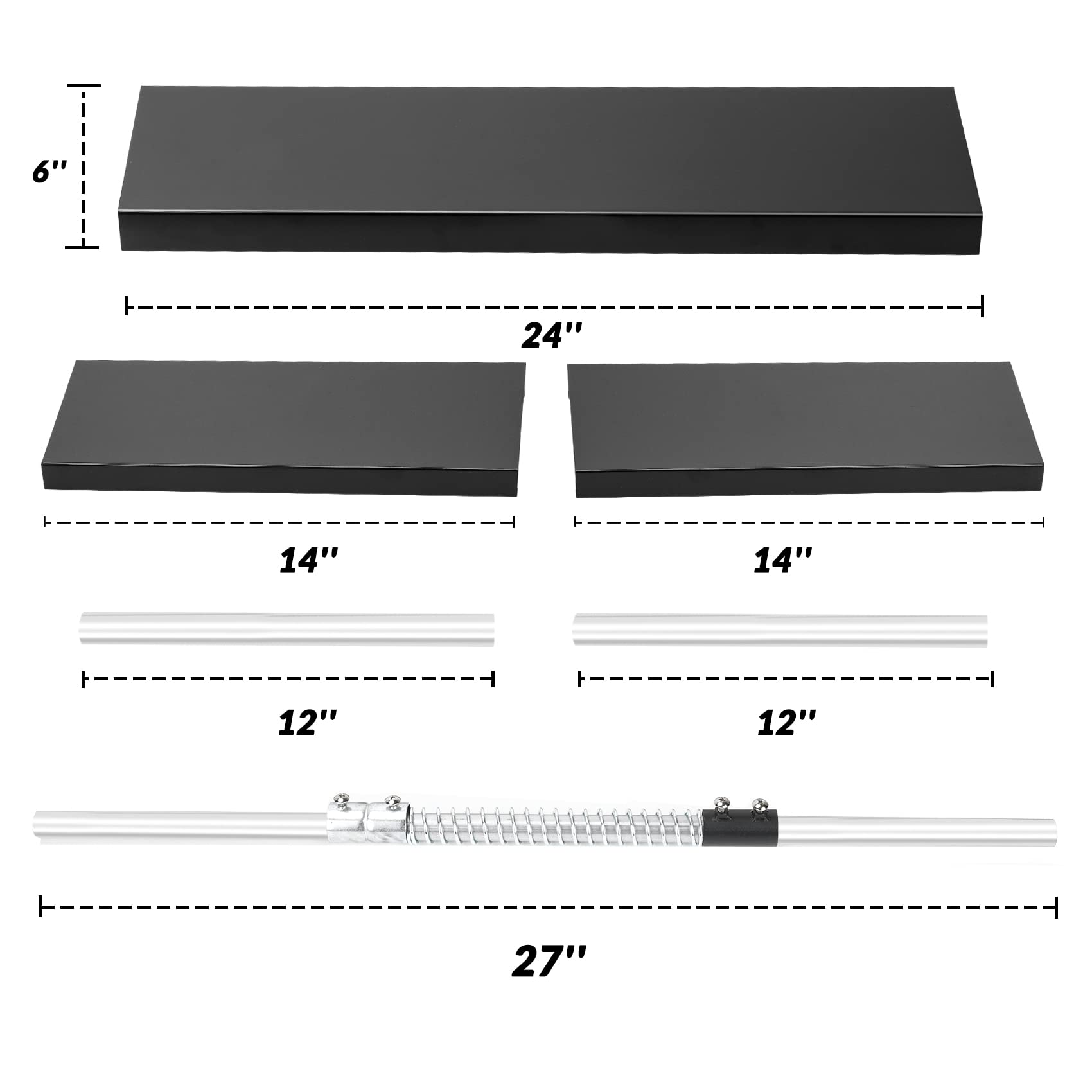 Stanbroil Smoke Guard for 28.5 to 48-Inch by 6-Inch Fireplaces, Black Powder-Coated Finish