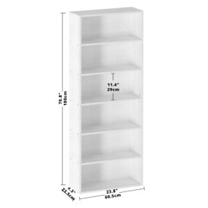 IRONCK Bookshelves and Bookcases Floor Standing 6 Tiers Display Storage Shelves 70 in Tall Bookcase Home Decor Furniture for Home Office, Living Room, Bed Room