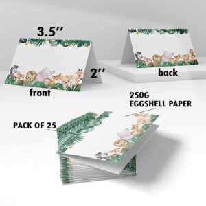 25 Place Cards - Perfect for Jungle Wildlife Theme Birthday Party, Classroom Party, Children Party, Banquets, Events/WZ012