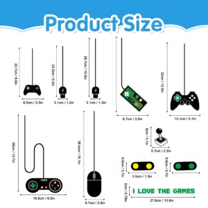 Game Wall Decals Glow in The Dark Gamer Wall Decals Gaming Wall Stickers Game Room Decor Glow Gaming Controller Sticker Removable Video Game Wall Decor for Boys Kids Girls Bedroom Playroom Home Decor