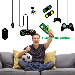 Game Wall Decals Glow in The Dark Gamer Wall Decals Gaming Wall Stickers Game Room Decor Glow Gaming Controller Sticker Removable Video Game Wall Decor for Boys Kids Girls Bedroom Playroom Home Decor