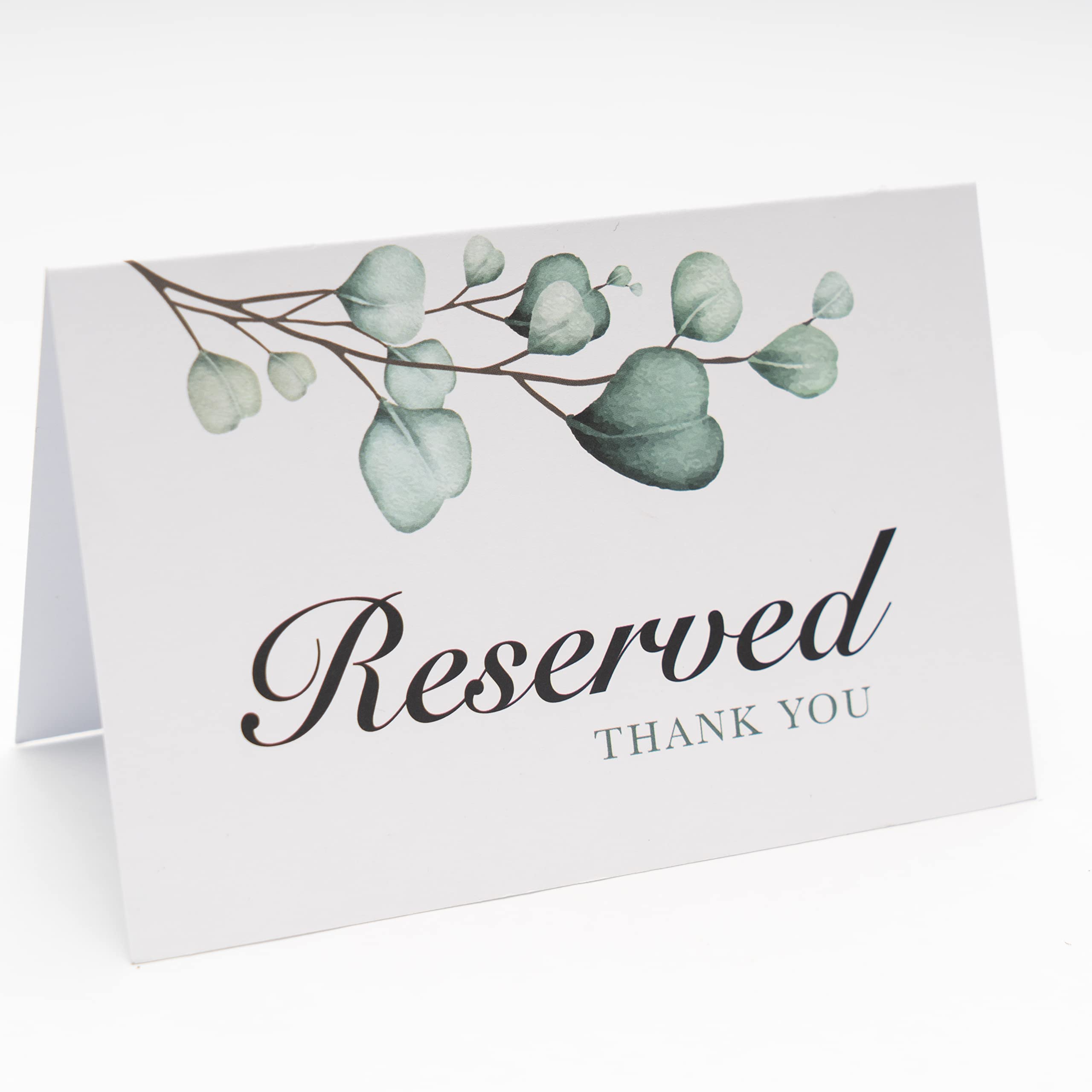 CLEVER SIGNS Reserved Table Signs, Pack of 25, Reserved Signs for Weddings, Receptions, Christmas, Events, 4x6 inches Reservation Cards for Tables, Greenery Watercolor Reserved Signs