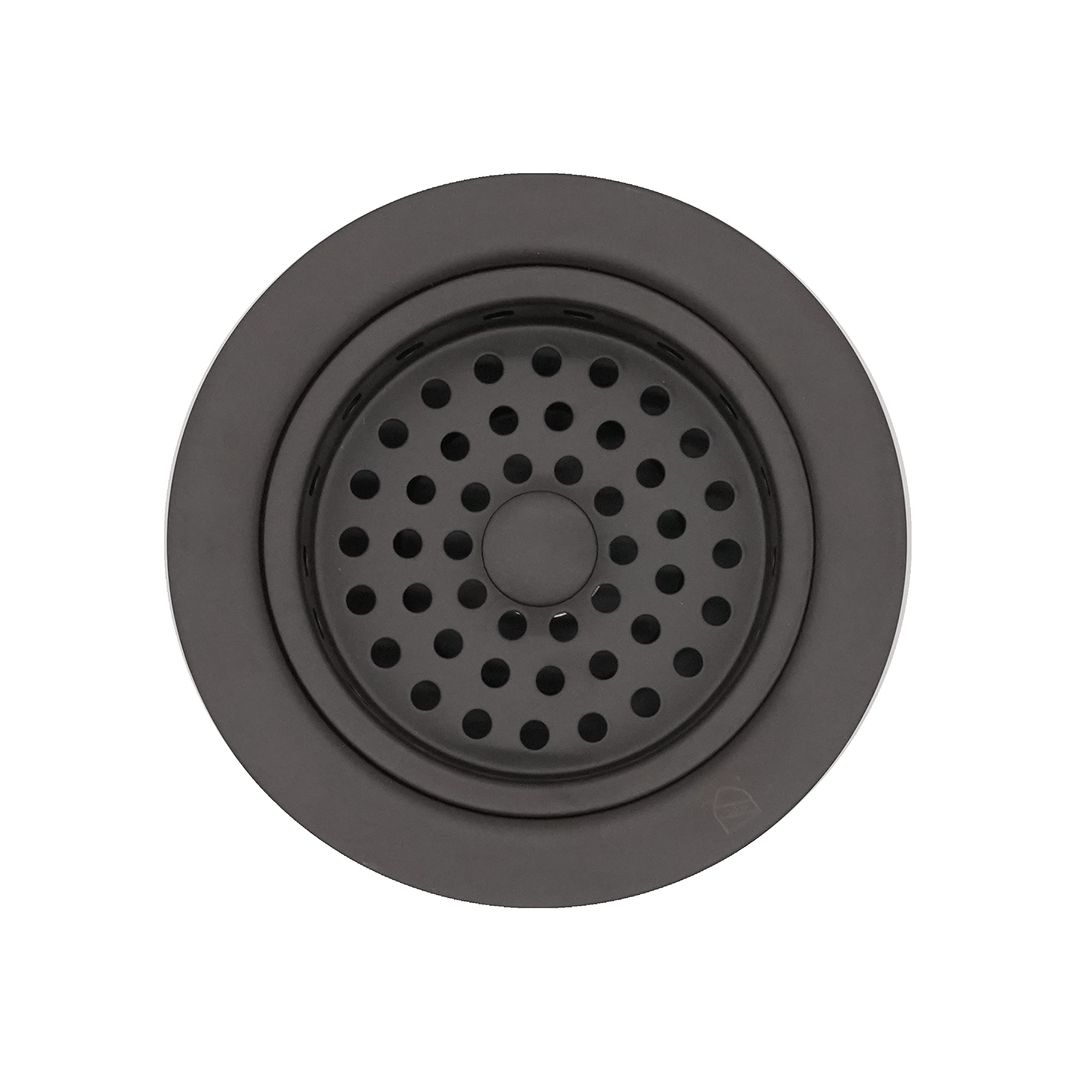 Westbrass CO2165S-62 Combo Pack 3-1/2" Post Style Large Kitchen Sink Waste Disposal Drain Flange with Basket Strainer, 1-Pack, Matte Black