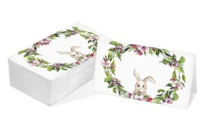 table place card, easter tent style cards, pack of 25 half-fold reception place card, cute easter egg bunny, easter table decor for spring wedding, baby shower, dinner party(f21)