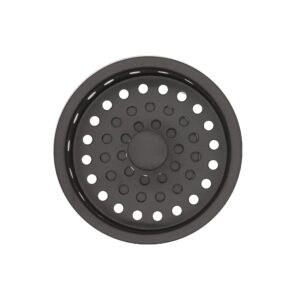 Westbrass CO2165S-62 Combo Pack 3-1/2" Post Style Large Kitchen Sink Waste Disposal Drain Flange with Basket Strainer, 1-Pack, Matte Black