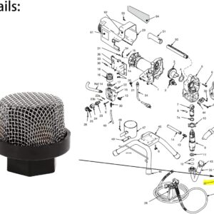 Powswopx 246385 Hose Inlet Strainer Filter Inlet Suction Strainer Mesh Filter for Graco Ultra 390 395 495 Airless Wagner Spraytech Titan Paint Pumps, Paint Spray Guns (2 Pack)