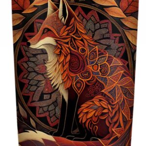 20oz Autumn Fox Mandala Gifts for Fox Lovers, Gifts for Her Unique Birthday Gifts for Women, Daughter, Sister, Friends, Inspiration Gifts for Women, Fox Tumbler Cup, Travel Coffee Mug with Lid