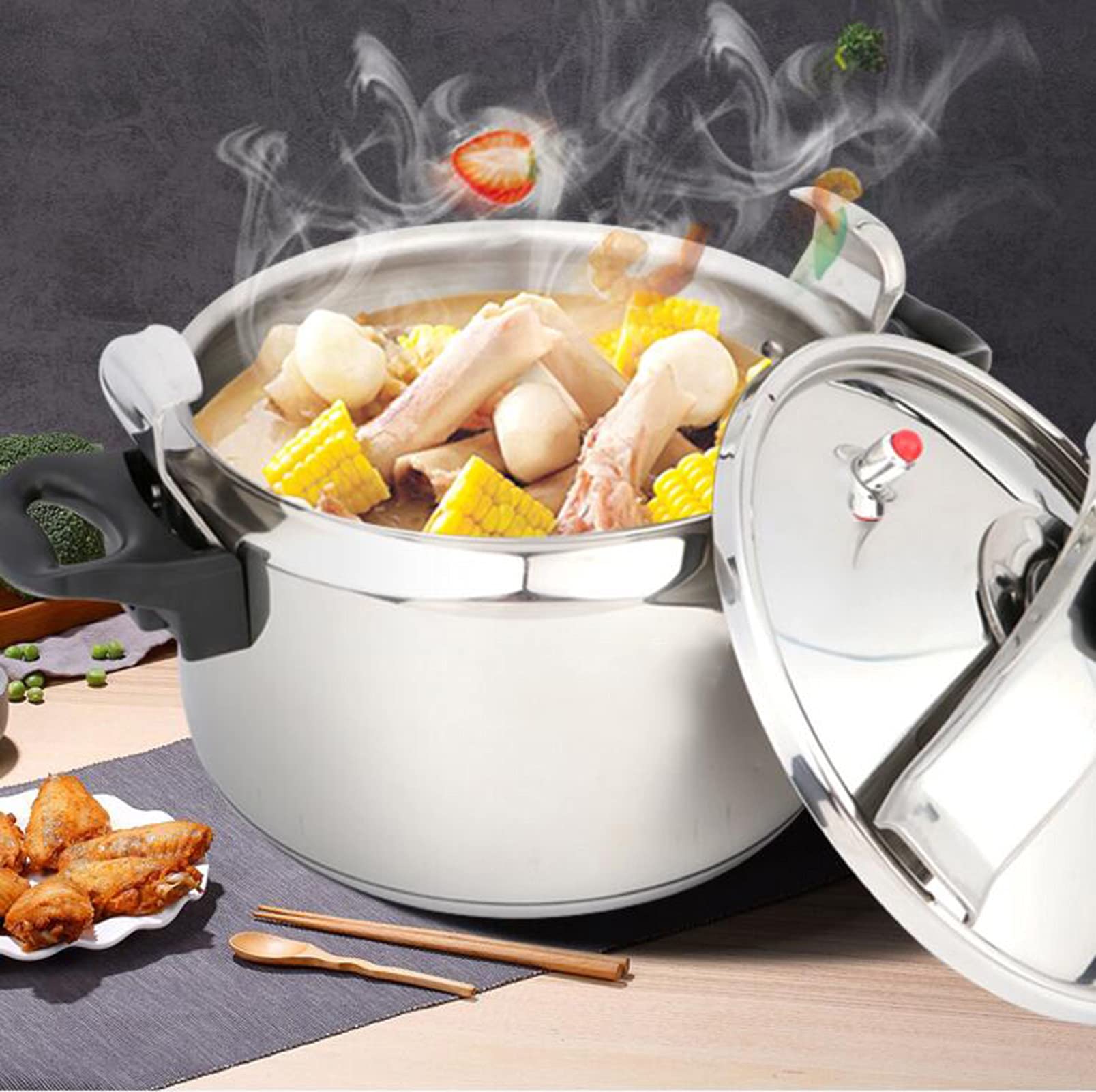 25 Quart olla de presion grande & stainless steel pressure cooker & large steamer cooking pressure canners,safety lock Explosion-proof,Suitable for All Hob Types,ollas de presión para cocinar