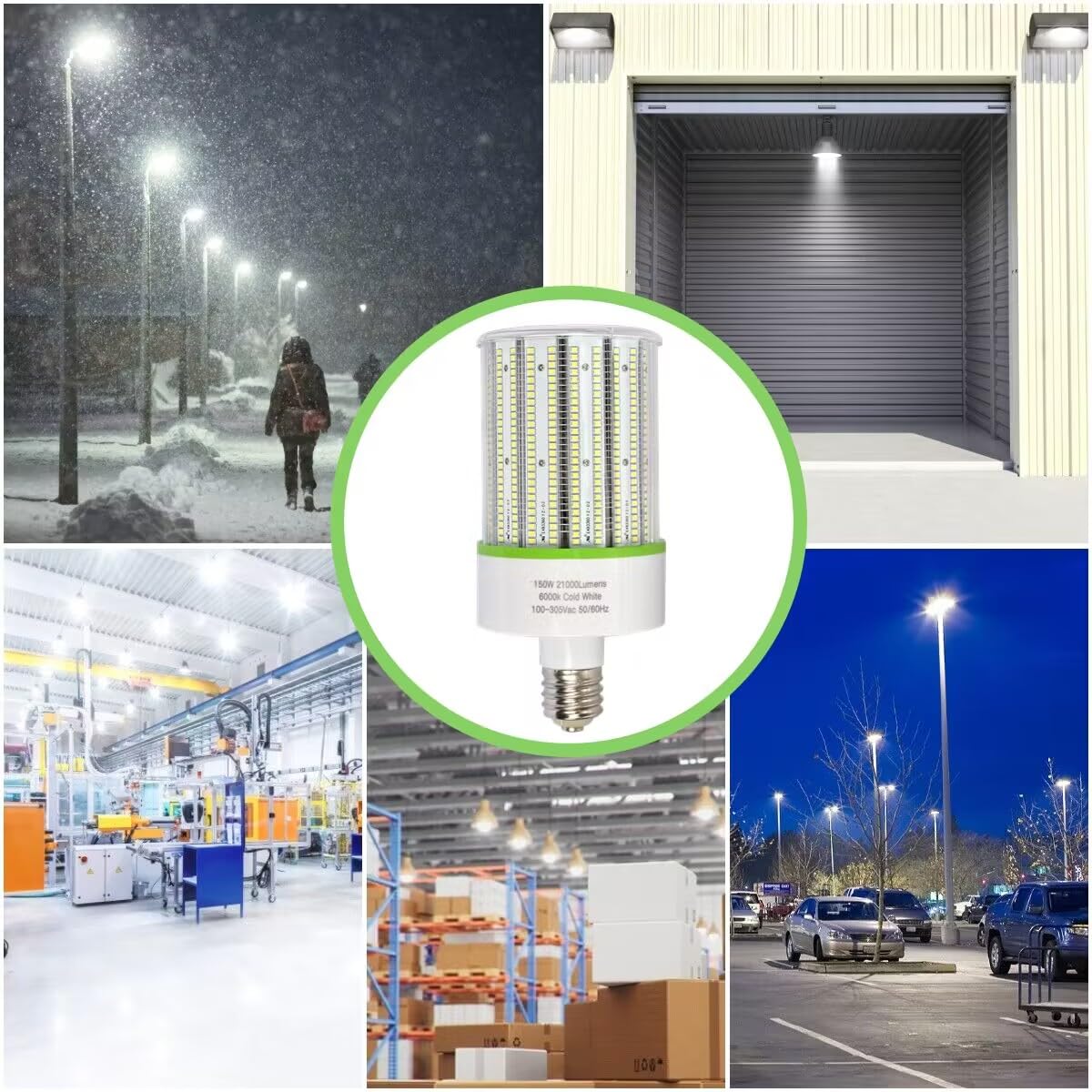 BMXKPO 150W LED Corn Lights,E39 Mogul Base Led Bulb 6000K Cool White Commercial Grade Corn Light Bulbs for Warehouse Parking Lots High Bay Street Light