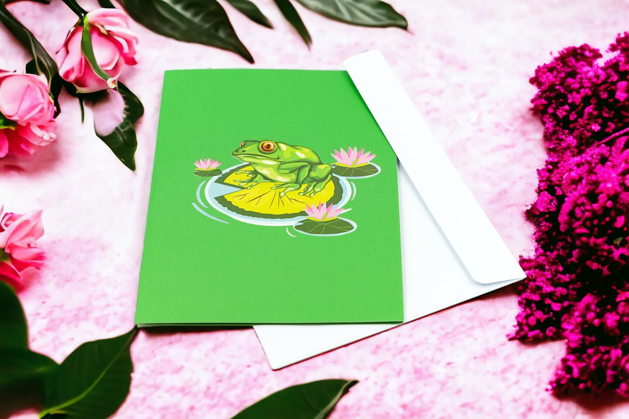 Rykamia Green Frog Pop Up Card, Blank Frog Card With Envelop, Frog Birthday Card, Frog Card for Kids, Frog Gift, Just Because, Get Well Soon, Frog Thank You Card, Frog Card For Mom, Wife, Daughter