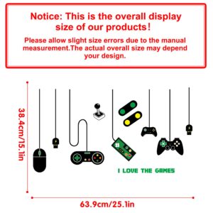 Game Wall Decals Glow in The Dark Gamer Wall Decals Gaming Wall Stickers Game Room Decor Glow Gaming Controller Sticker Removable Video Game Wall Decor for Boys Kids Girls Bedroom Playroom Home Decor