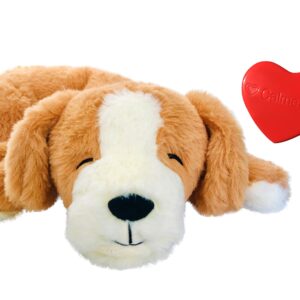 Calmeroos Puppy Heartbeat Toys Calming Separation Anxiety Relief Toys for Dogs Heartbeat Simulator in a Soft Comforting Pillow Pet Plush