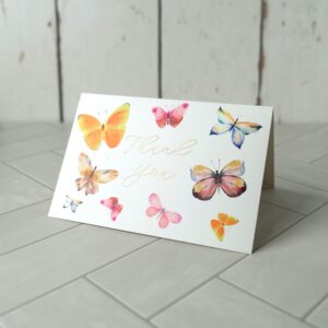 Gooji 4x6 Butterfly Gold Foil Thank You Cards with Envelopes (Bulk 20-Pack) Peel-and-Seal Envelopes Assorted Set, Birthday, Baby Shower, Bridal Shower, Weddings, Small Business