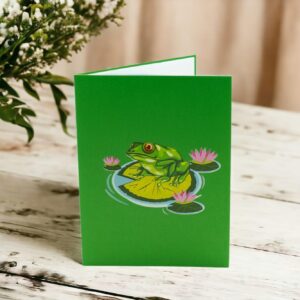 Rykamia Green Frog Pop Up Card, Blank Frog Card With Envelop, Frog Birthday Card, Frog Card for Kids, Frog Gift, Just Because, Get Well Soon, Frog Thank You Card, Frog Card For Mom, Wife, Daughter