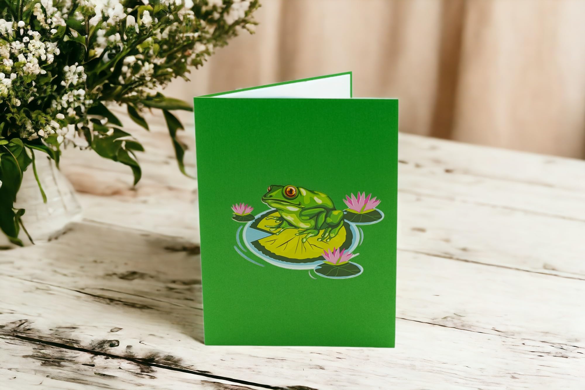 Rykamia Green Frog Pop Up Card, Blank Frog Card With Envelop, Frog Birthday Card, Frog Card for Kids, Frog Gift, Just Because, Get Well Soon, Frog Thank You Card, Frog Card For Mom, Wife, Daughter