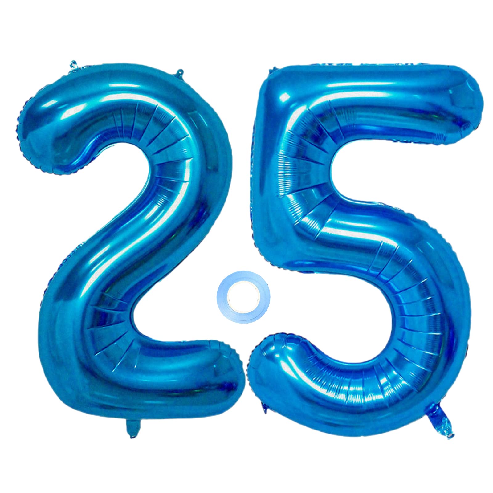 Number 25 Balloons 32 inch Digital Balloon Alphabet 25th Birthday Balloons Digit 25 Helium Balloons Big Balloons for Birthday Party Supplies Wedding Bachelorette Bridal Shower, Blue Number 25