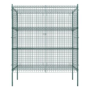 krollen industrial commercial grade nsf listed metal wire mesh storage green epoxy security cage kit 24" x 60" x 74", perfect for warehouse, walk-in refrigerator, freezer, grocery store, restaurant