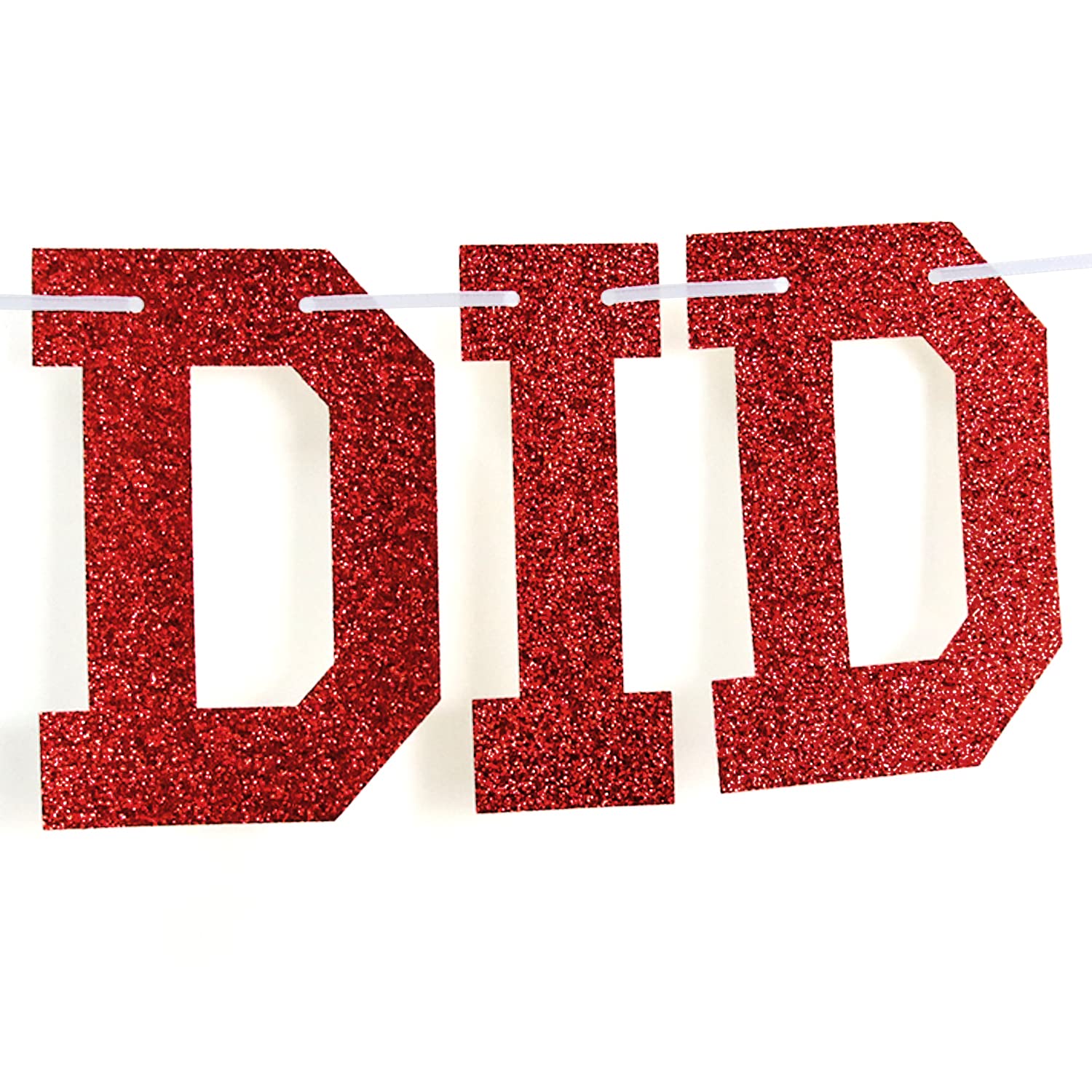 Woohoo You Did It Banner - Congrats Grad Sign, So Proud of You, 2025 High School/College Graduation Party Decorations Supplies, Blue and Red Glitter