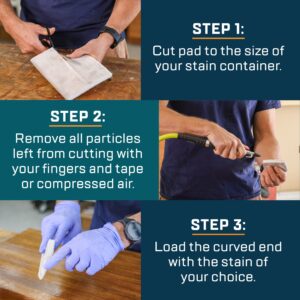 MāKRS Stain Pad, Cut-To-Size Pads 2-Pack Yields 12-16 Applicators, Lint, Snag & Streak-Free Applicator,Brush Like Microfiber Over Foam Core, For Wood Stain and Oil Based Finishes, Professional Results