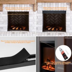 Stanbroil Smoke Guard for 28.5 to 48-Inch by 6-Inch Fireplaces, Black Powder-Coated Finish