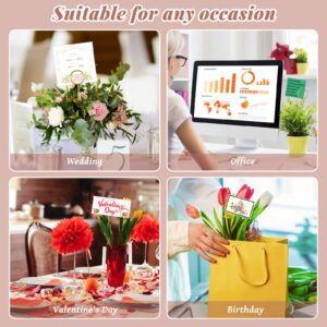 60 Pcs Metal Wire Floral Place Card Holder 11.81 inches Round Gold Photo Clip Floral Card Holder Picks Flower Ring Loop Card Holder for Wedding Party Birthday Office ​Cake Party Favor