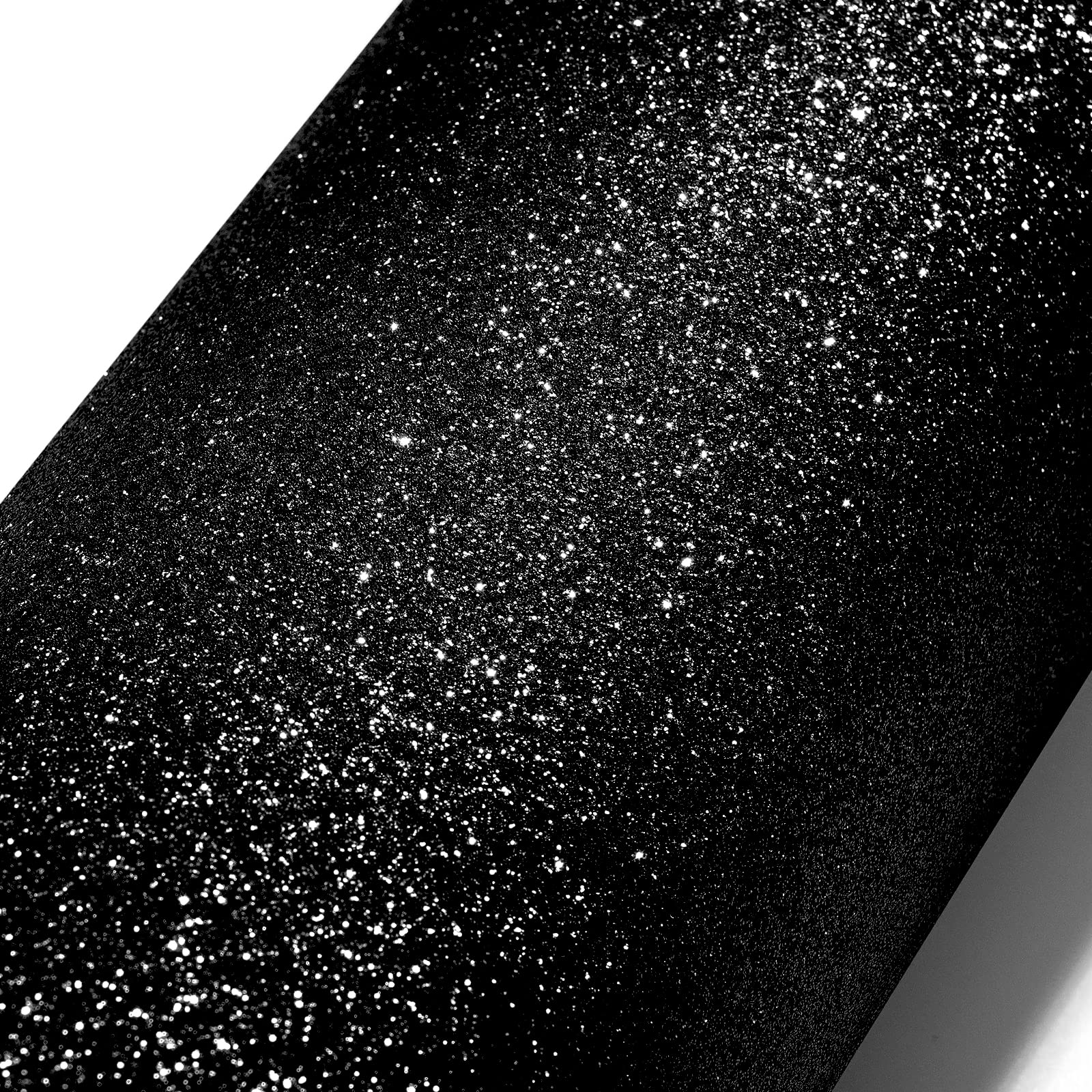 Stickyart Black Glitter Wallpaper Peel and Stick Sparkle Wallpaper Roll Self Adhesive Glitter Contact Paper for Cabinets Removable Glitter Fabric Wallpaper Decorative Bedroom Accent Walls 15.8"x78.7"