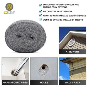 ✮CZ Store✮ - Stainless Steel Wool |13 FT| Grade 0000 Metal Wire Mesh - Soft, Flexible, Reusable - for Cleaning, Buffing, Polishing Glass, Windows, Tiles, Wood, Metal, Copper, Brass