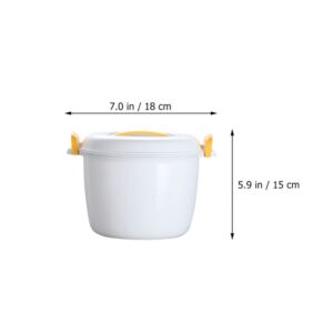 UPKOCH Microwave Rice Pots Microwave Rice Steamer Cooker Microwave Cooker Food Container Microwaveable Container for Vegetables Oatmeal Soup Chicken Pasta and More Yellow Micro Rice Cooker