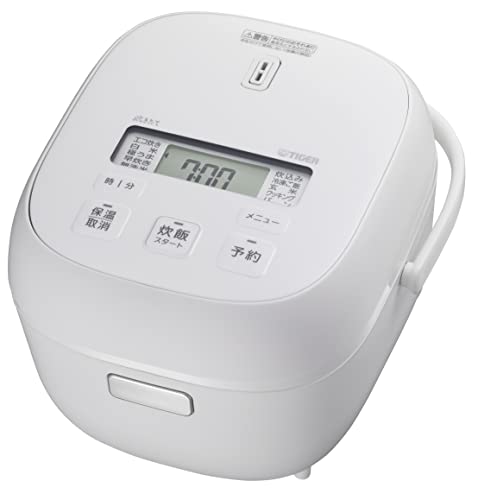 TIGER JBS-A055WM Rice Cooker, 3 Cups, For Living Alone, Microcomputer, Extreme Uma Menu, Frozen Rice Menu, Bread Menu, Cooking Menu Included, Fresh Cooking, Matte White