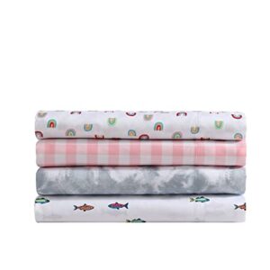 Eddie Bauer Kids - Twin Sheets, Stain Resistant Kids Bedding, Ideal for Toddler Bedding Set (Poppy Plaid Pink, Twin)