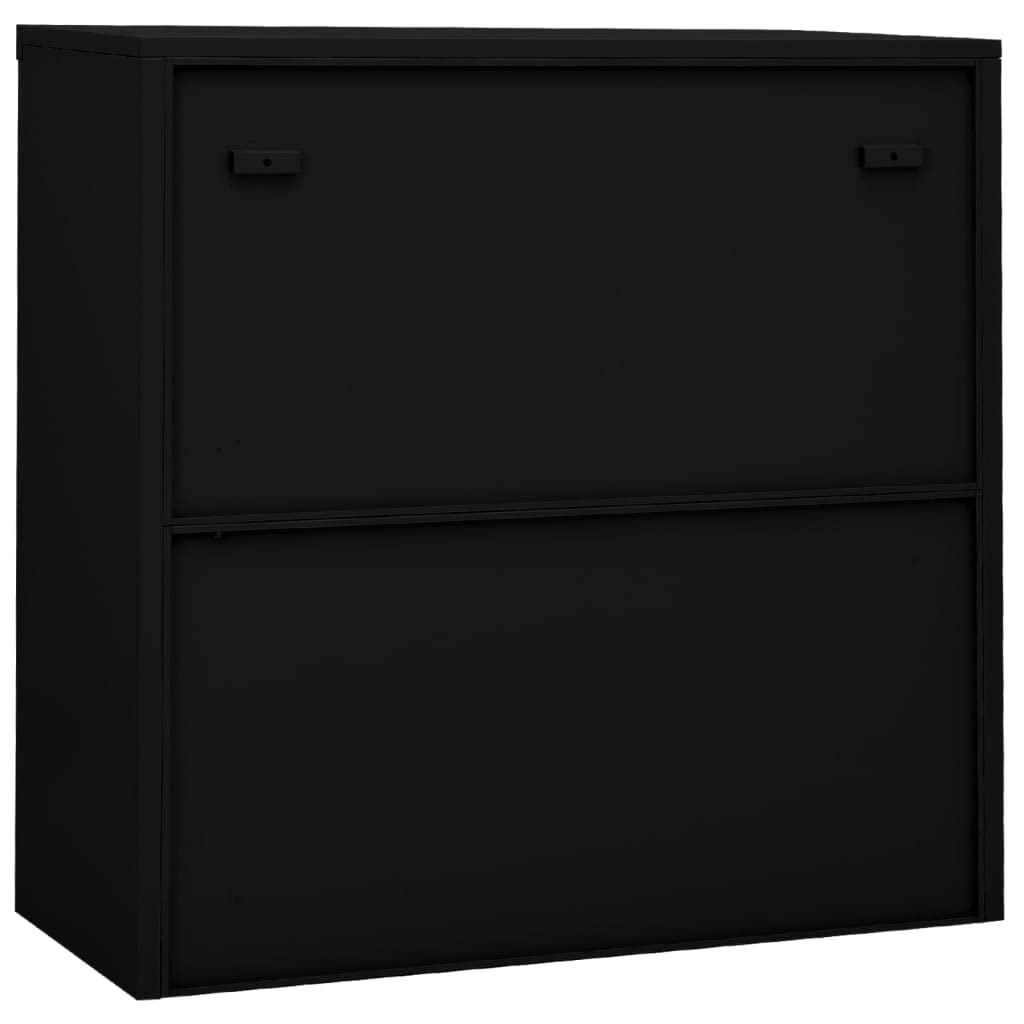 vidaXL Steel Office Cabinet - 35.4"x15.7"x35.4" - Versatile Storage Solution with Adjustable Shelves and Sliding Door - Ideal for Office Use - Black