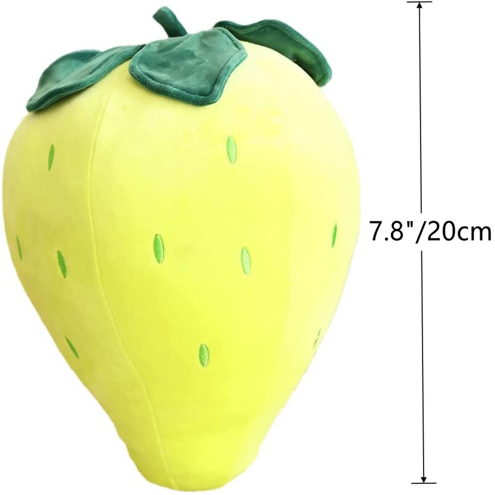 Cute Fruit Kids Pillow Stuffed Strawberry Plush Pillows Super Soft Girls Pillows Cushion Seat for Kids Toys (Yellow,7.8"/20cm) 1 Count (Pack of 1)