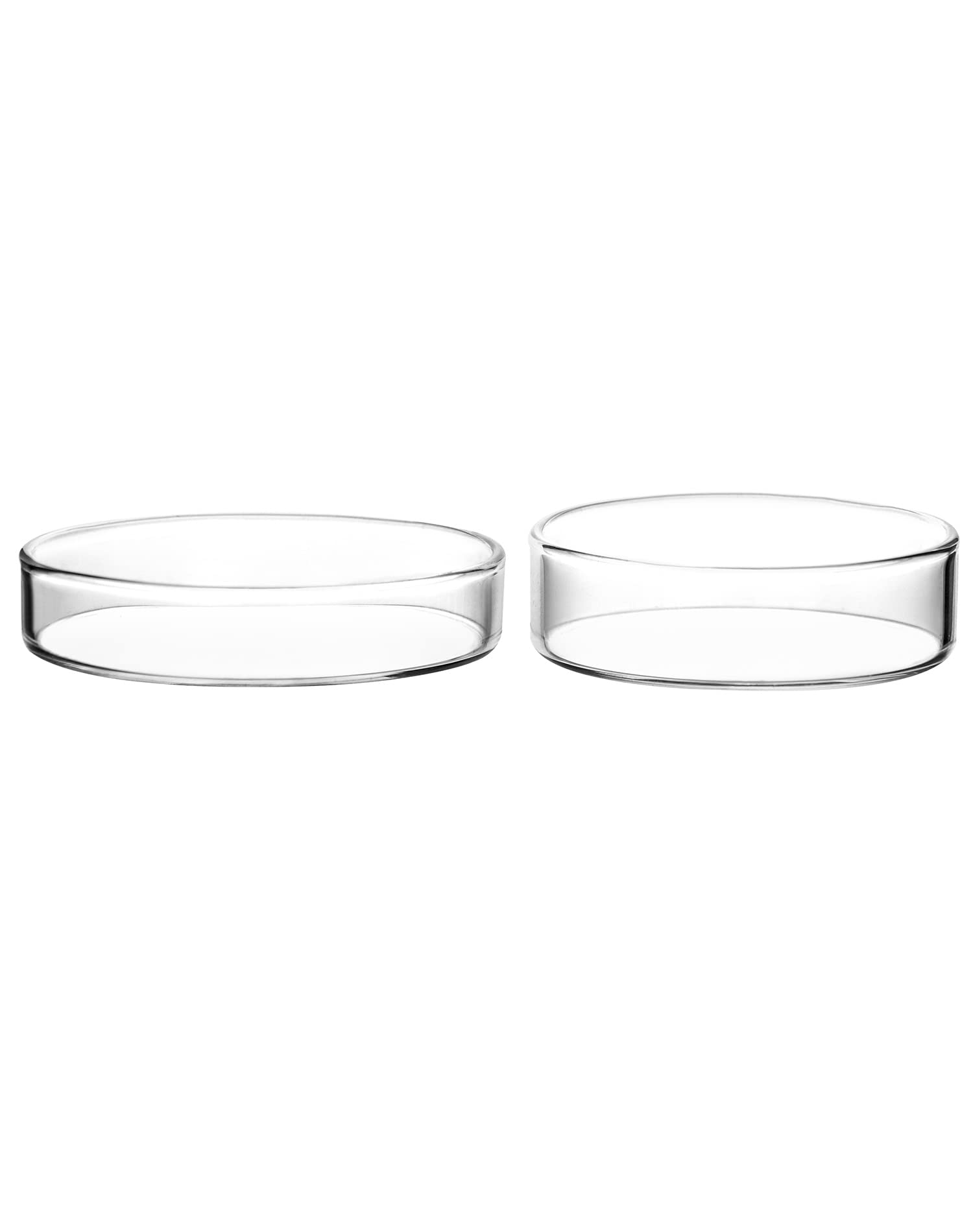 QWORK Glass Petri Dish Petri Plates with Lid, Thicken, 60mm x 18mm, 5 Pack