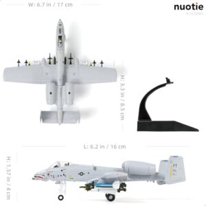 NUOTIE 1/100 A-10 Attack Pre-Build Diecast Metal Aircraft Model Kits Thunderbolt II (Warthog) VX-23 Replica Military for Display Collection or Gift