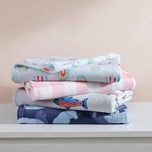 Eddie Bauer Kids - Throw Blanket, Super Soft & Cozy Kids Fleece Bedding, Playful Home Decor (Fish Lake Grey, 50" x 60")