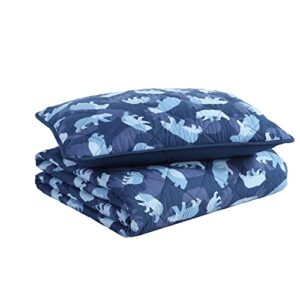 Eddie Bauer - Full Size Quilt Set, Reversible Kids Bedding with Matching Shams, Ideal for Toddler Bedding Set (Camp Camo Navy, Full)